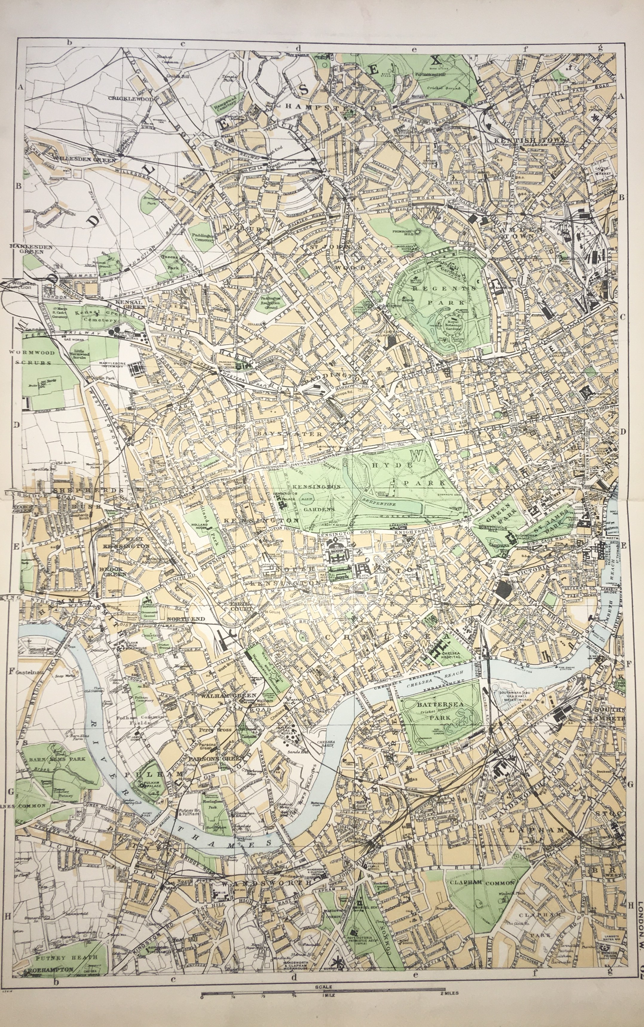 The West End Of London Victorian Street Areas Map GW Bacon 1899.