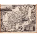 Middlesex Steel Engraved Victorian Thomas Moule Antique Map.