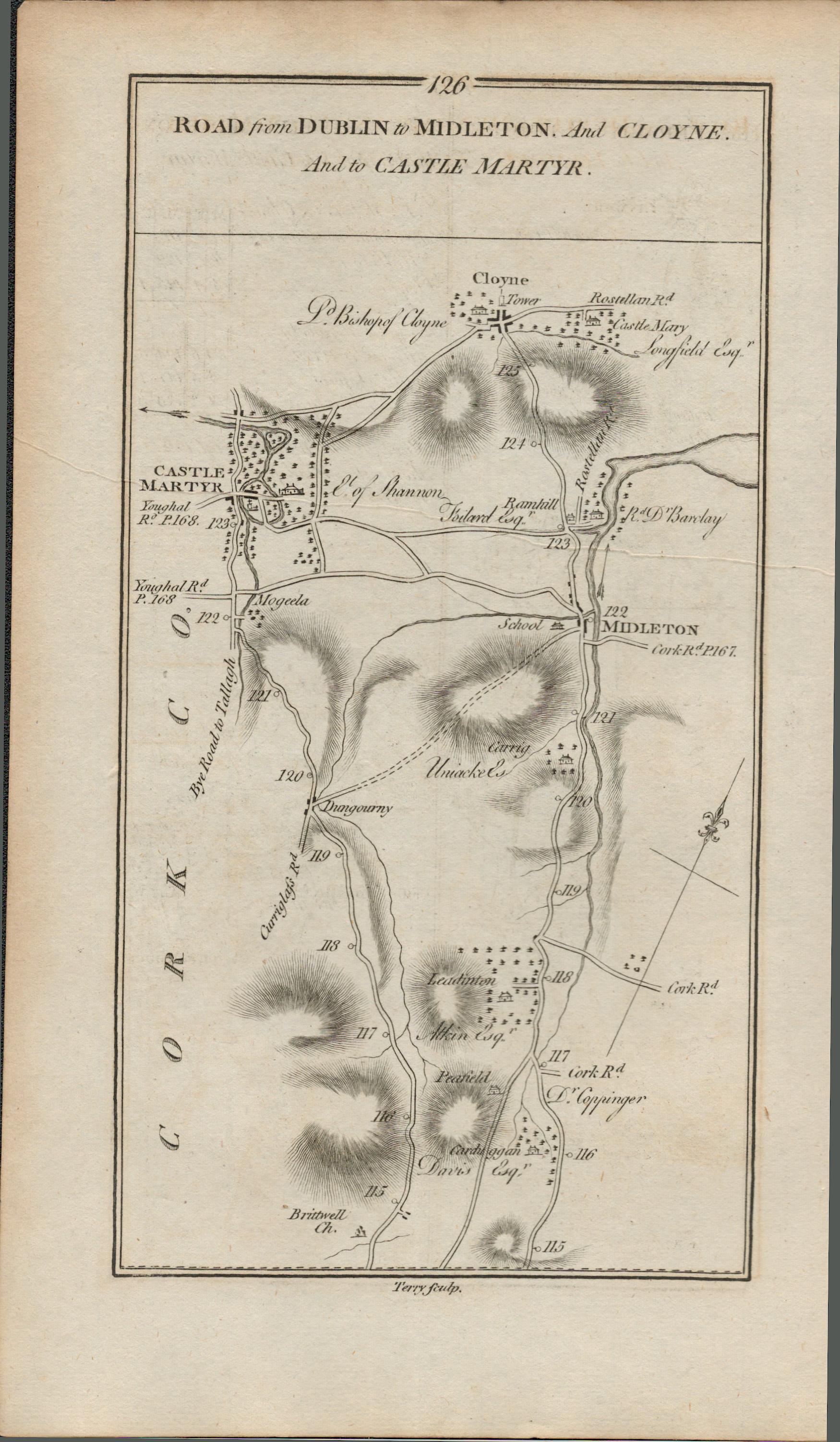 Taylor & Skinner 1777 Ireland Map Co Cork Lismore Midleton Fermoy Cloyne Mogeely. - Image 2 of 3