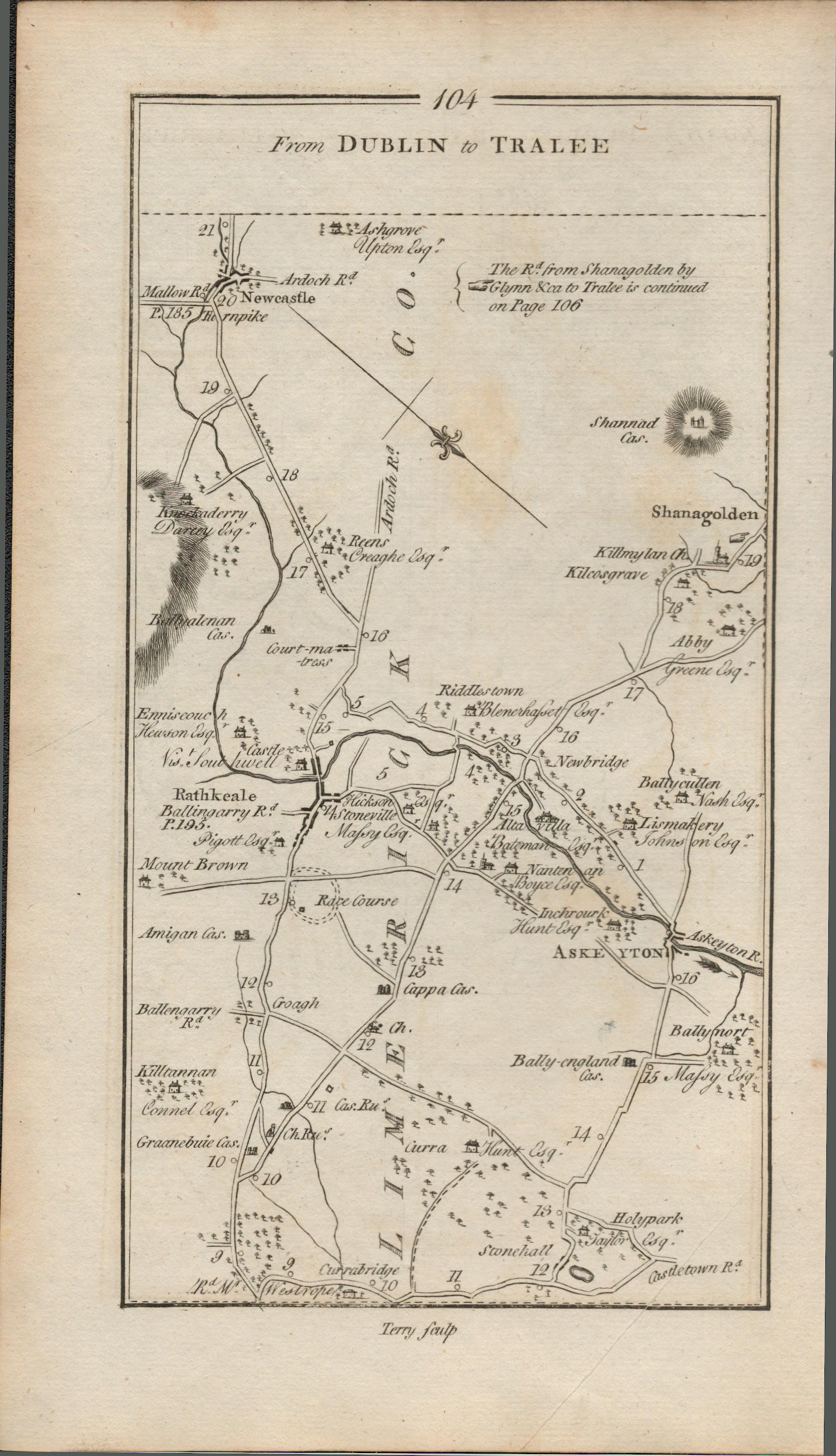 Taylor & Skinner 1777 Ireland Map Ireland Co Clare Co Limerick Tralee Adare Croagh. - Image 2 of 3