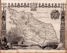 Isle Of Man Steel Engraved Victorian Thomas Moule Antique Map.