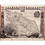 Isle Of Man Steel Engraved Victorian Thomas Moule Antique Map.