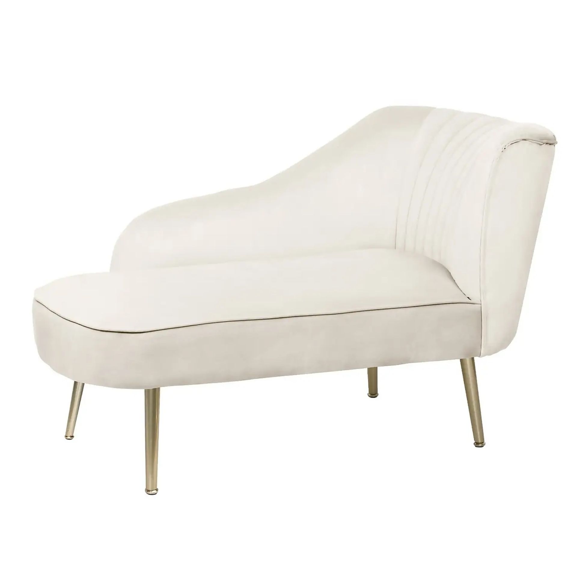 Gigi Velvet Chaise Longue - Cream RRP £195