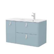 Brand New Boxed Sketch 900 Left Hand Inset Basin and Unit - Powder Blue RRP £640 **No Vat**