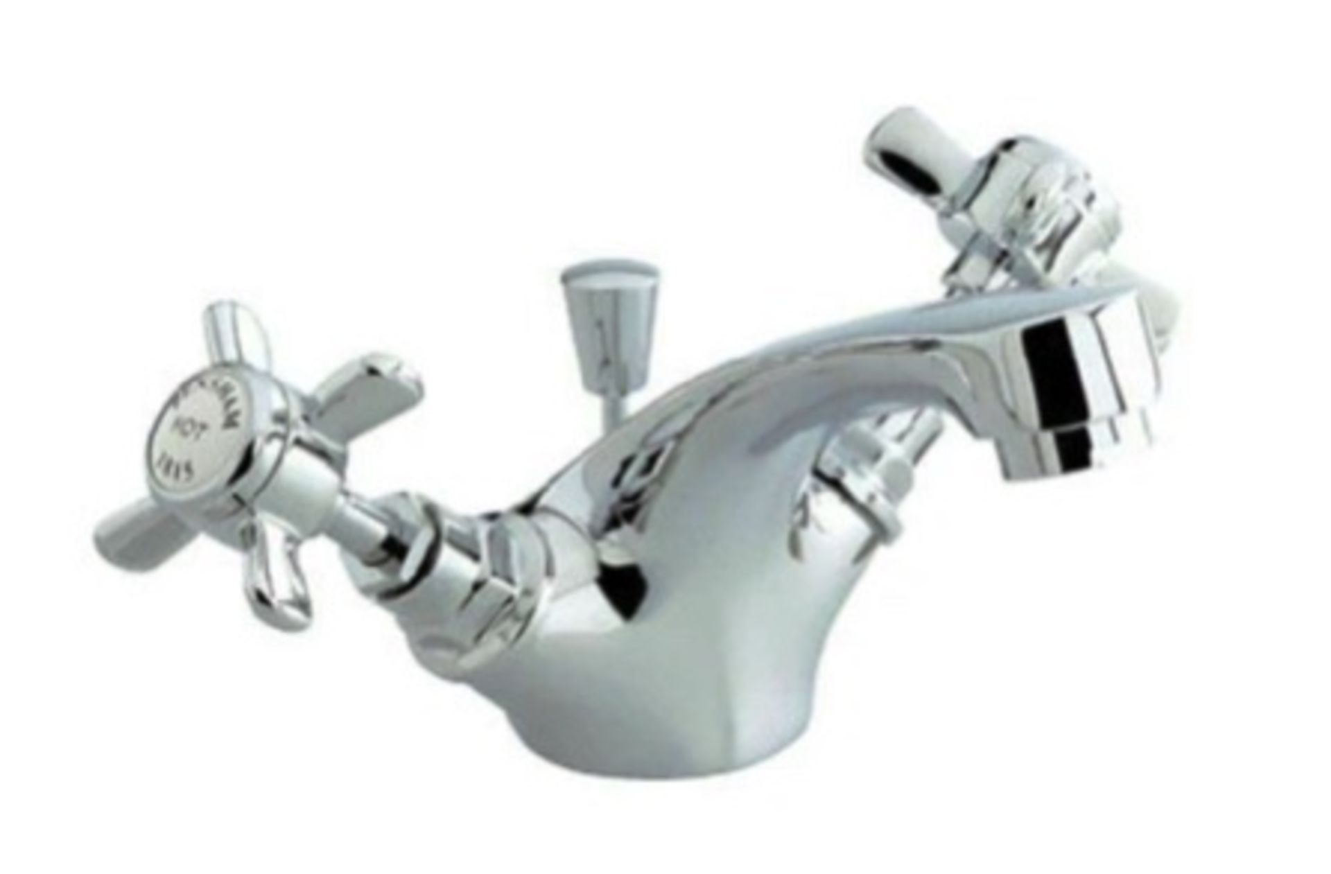 Brand New Boxed Bensham Cross Head Traditional Basin Mono Mixer Tap incl. Waste Chrome RRP £200