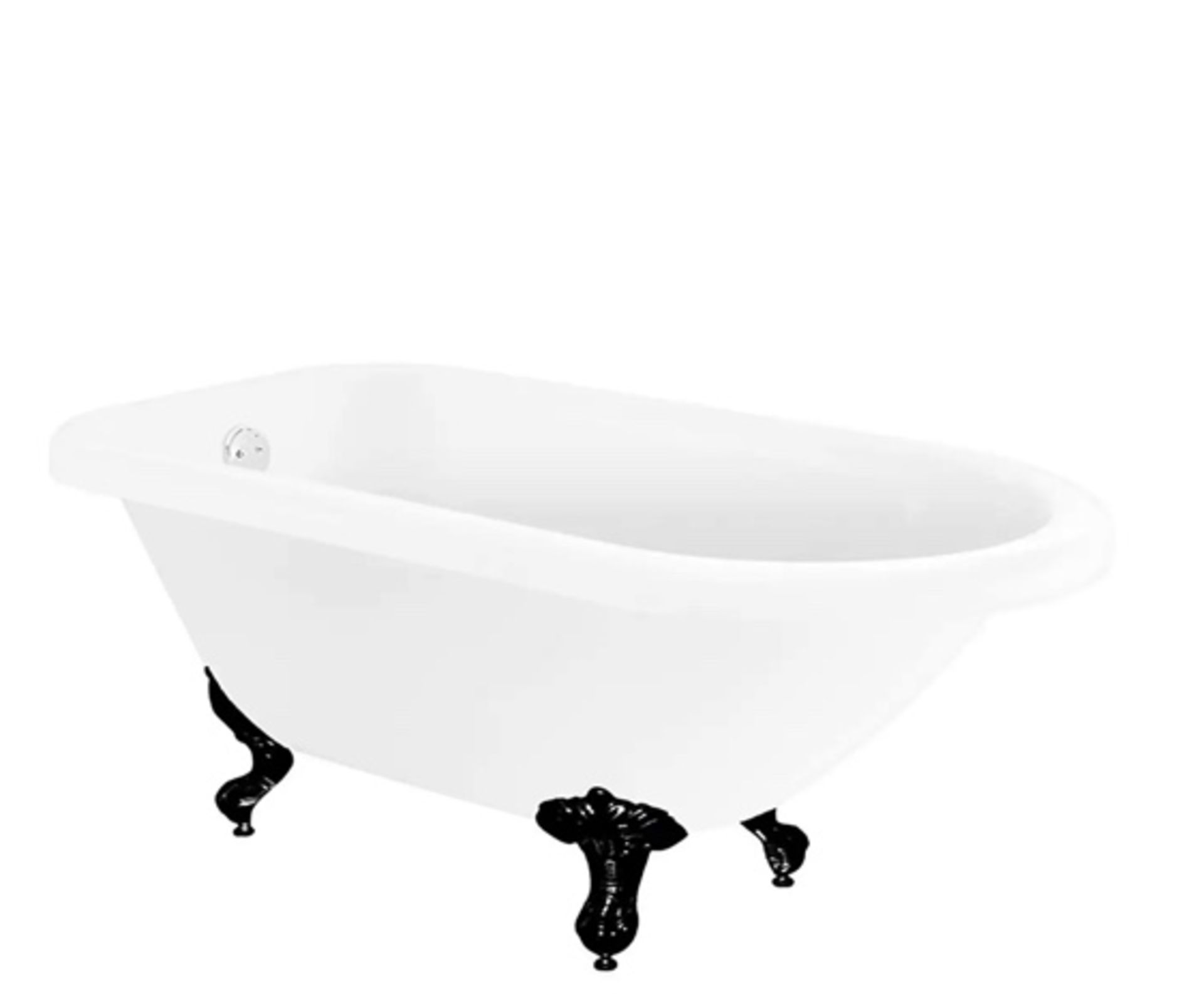 Brand New Burford White Compact Roll Top Bath with Black Feet RRP £735 **No Vat**