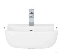 Brand New Boxed Cedar White Semi Recessed Basin with 1 Tap Hole - 420mm RRP £110 **No Vat**