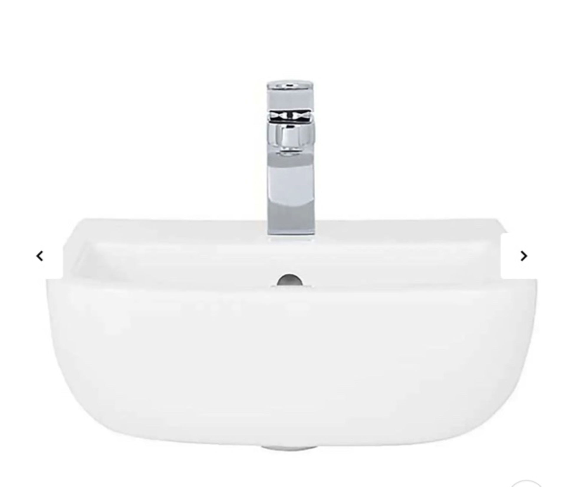 Brand New Boxed Cedar White Semi Recessed Basin with 1 Tap Hole - 420mm RRP £110 **No Vat**