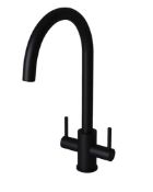 Brand New Boxed Leonie Twin Lever Tap - Matt Black RRP £75 **No Vat**