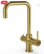 Brand New Boxed Ellsi Brushed Brass Finish 3 In 1 Instant Hot Water Kitchen Tap RRP £599 **No Vat...