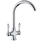 Brand New Boxed Gemma Twin Lever Chrome Taps RRP £80 **No Vat**