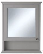 Brand New Boxed Savoy Bathroom Mirror Cabinet With Shelf - Gun Metal Grey RRP £224 **No Vat**