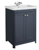 Brand New Boxed Country Living Wicklow 600 Basin Unit - Navy RRP £565