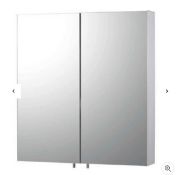 Brand New Boxed Stainless Steel Double Door Bathroom Mirror Cabinet RRP £75 **No Vat**