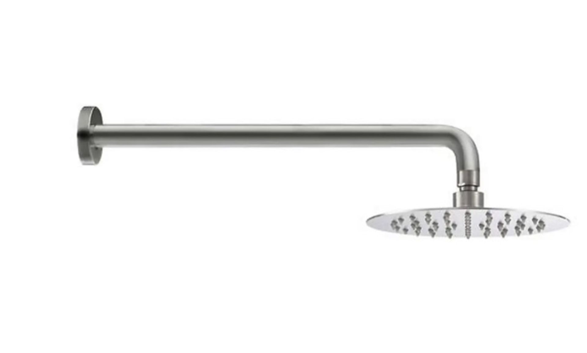 Brand New Boxed Forge 200mm Shower Head with Wall Arm - Stainless Steel RRP £94 **No Vat**