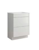 Brand New Boxed House Beautiful 600mm Floorstanding Vanity Unit with Basin - Gloss White RRP £450