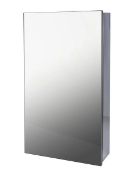 Brand New Boxed Mirrored Bathroom Cabinet, Single Door - Stainless Steel RRP £140 **No Vat**