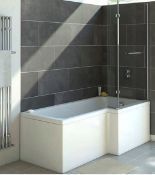 Brand New Lena White Right Hand Shower Bath with Screen - 1700 x 850mm RRP £480 **No Vat**