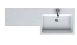 Brand New Boxed MyPlan White Worktop with Integrated Basin - 1200mm Right Hand RRP £200 **No Vat*...