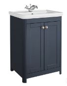 Brand New Boxed Country Living Wicklow 600 Basin Unit - Navy RRP £565