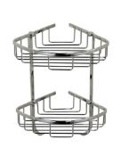 Brand New Boxed Wire Chrome Double Corner Bathroom Storage Basket RRP £60 **No Vat**