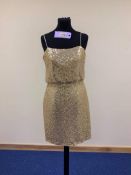 Gold special occasion dress size 10. Sequins, Brand new and not tried on. RRP £335