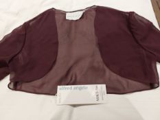 Chiffon jacket from Alfred Angelo in eggplant/grape