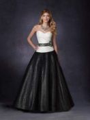 Alfred Angelo ivory and black prom/pageant dress