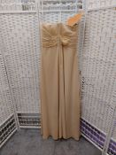 Christina Wu designer dress 22616 in champagne chiffon size 18