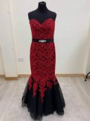 Black and red wedding dress RRP £895 size 12