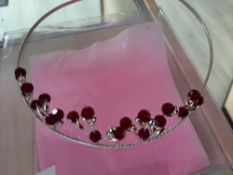 Red and silver headpiece