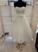 Wedding dress tea length size 10 ivory Designer dress