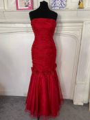 Red prom dress size 6 to 8