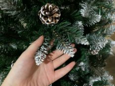 2 x Christmas Tree Artificial with Snow Frosted Tips and Pine Cones 5ft