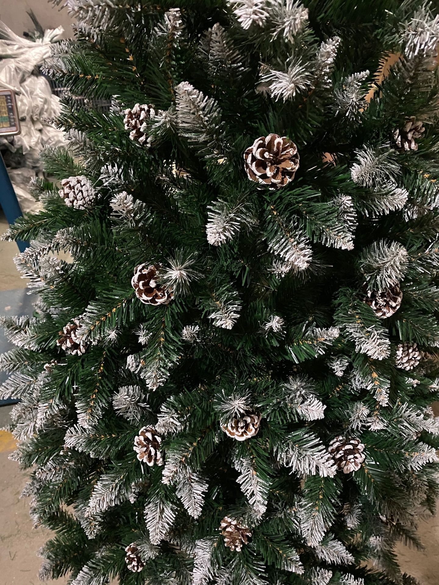 2 x Christmas Tree Artificial with Snow Frosted Tips and Pine Cones 5ft - Image 2 of 4