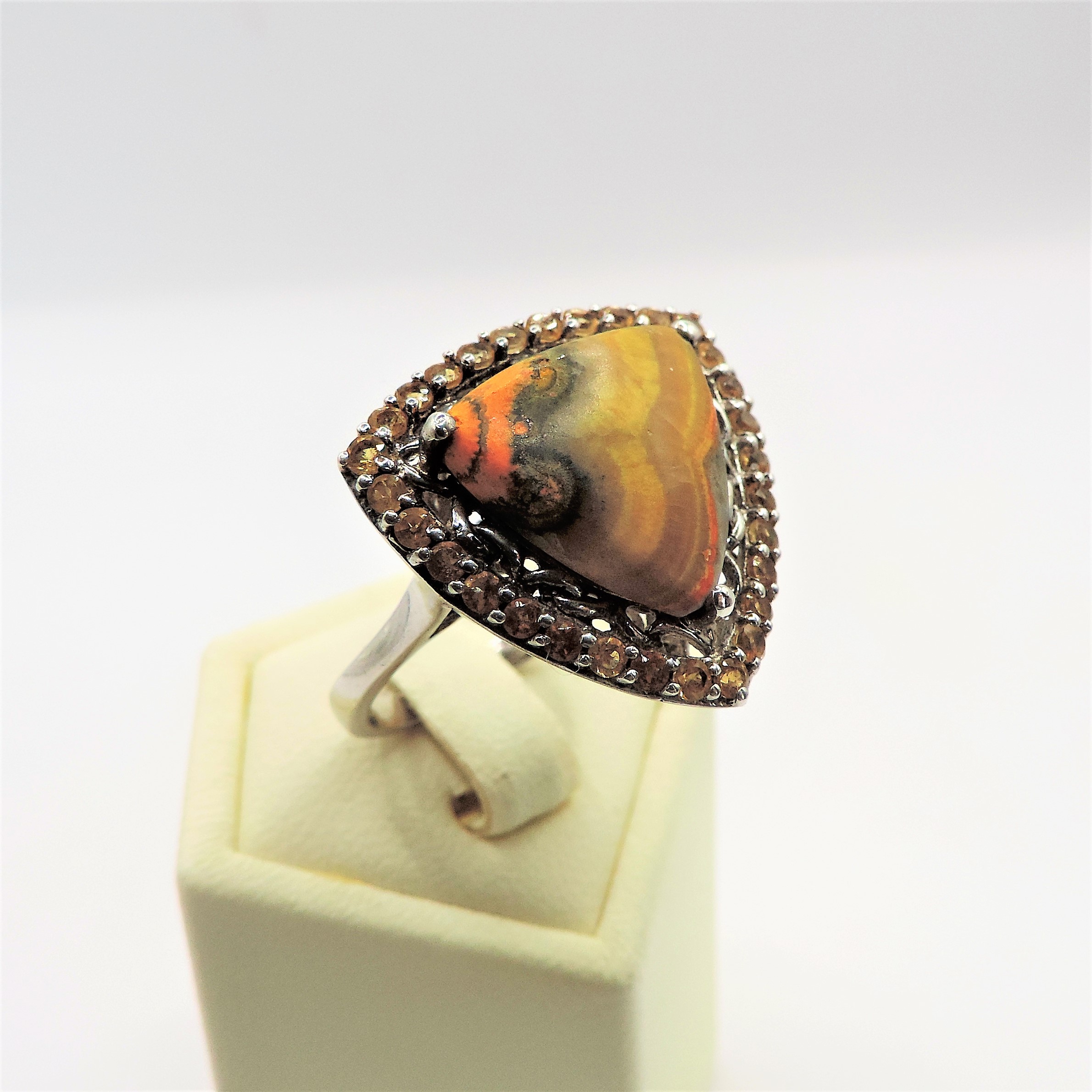 Sterling Silver 8CT Bumble Bee Jasper & Citrine Ring New with Gift Pouch - Image 3 of 7