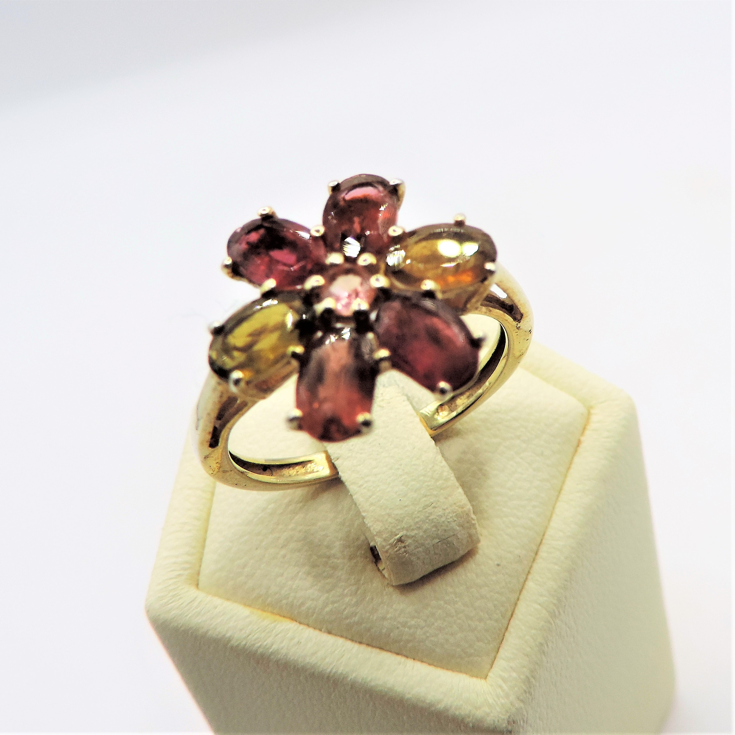 Gold on Sterling Silver Multi Colour Tourmaline Gemstone Ring New with Gift Pouch - Image 3 of 4