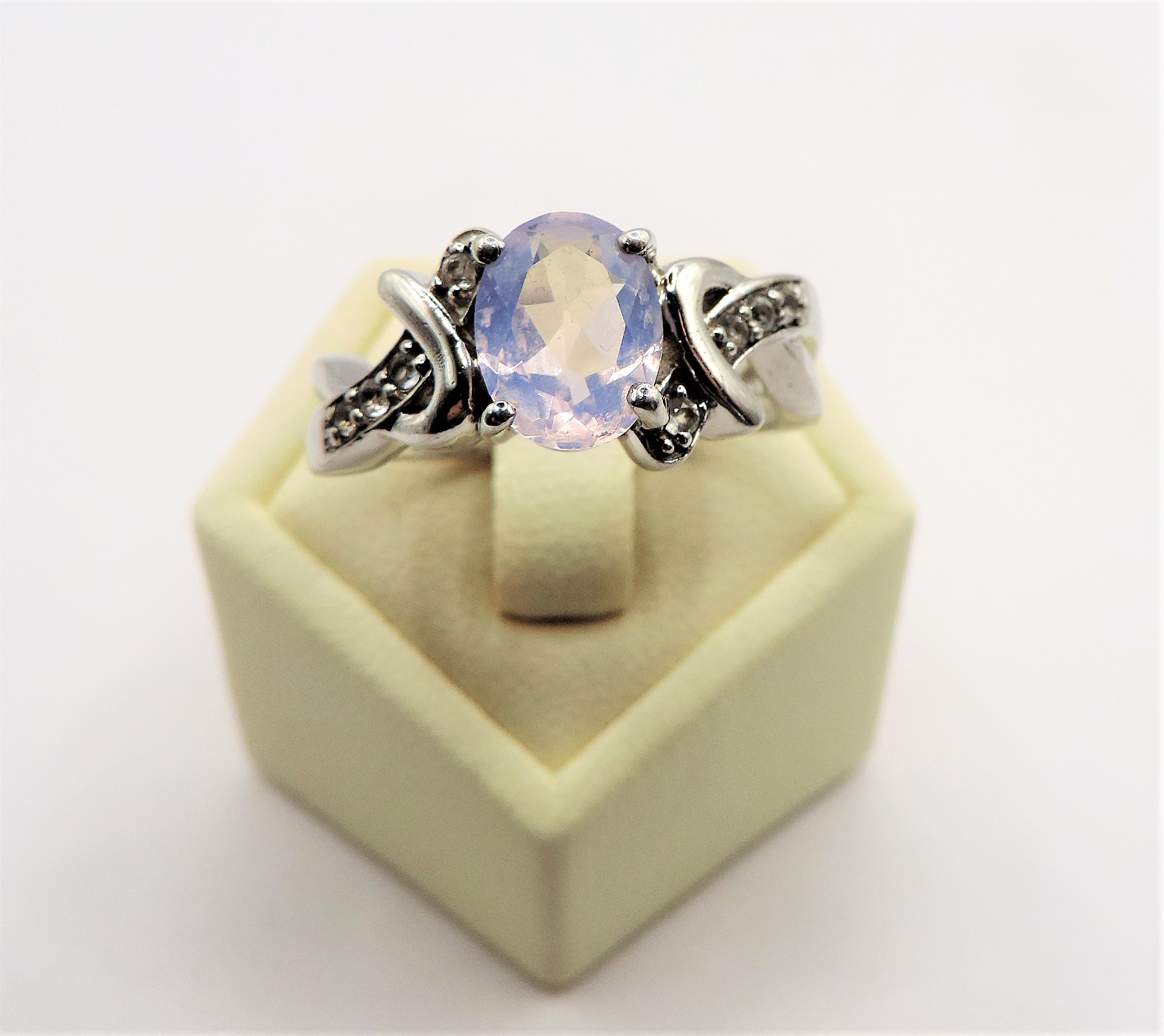 Sterling Silver Lavender Quartz & Sapphire Ring  New with Gift Pouch - Image 2 of 4