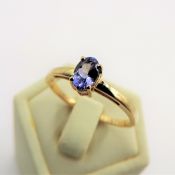 Gold on Sterling Silver Tanzanite Ring New with Gift Pouch
