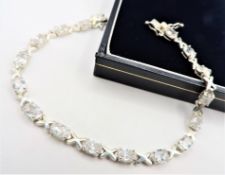 Sterling Silver White Gemstone Bracelet New with Gift Box
