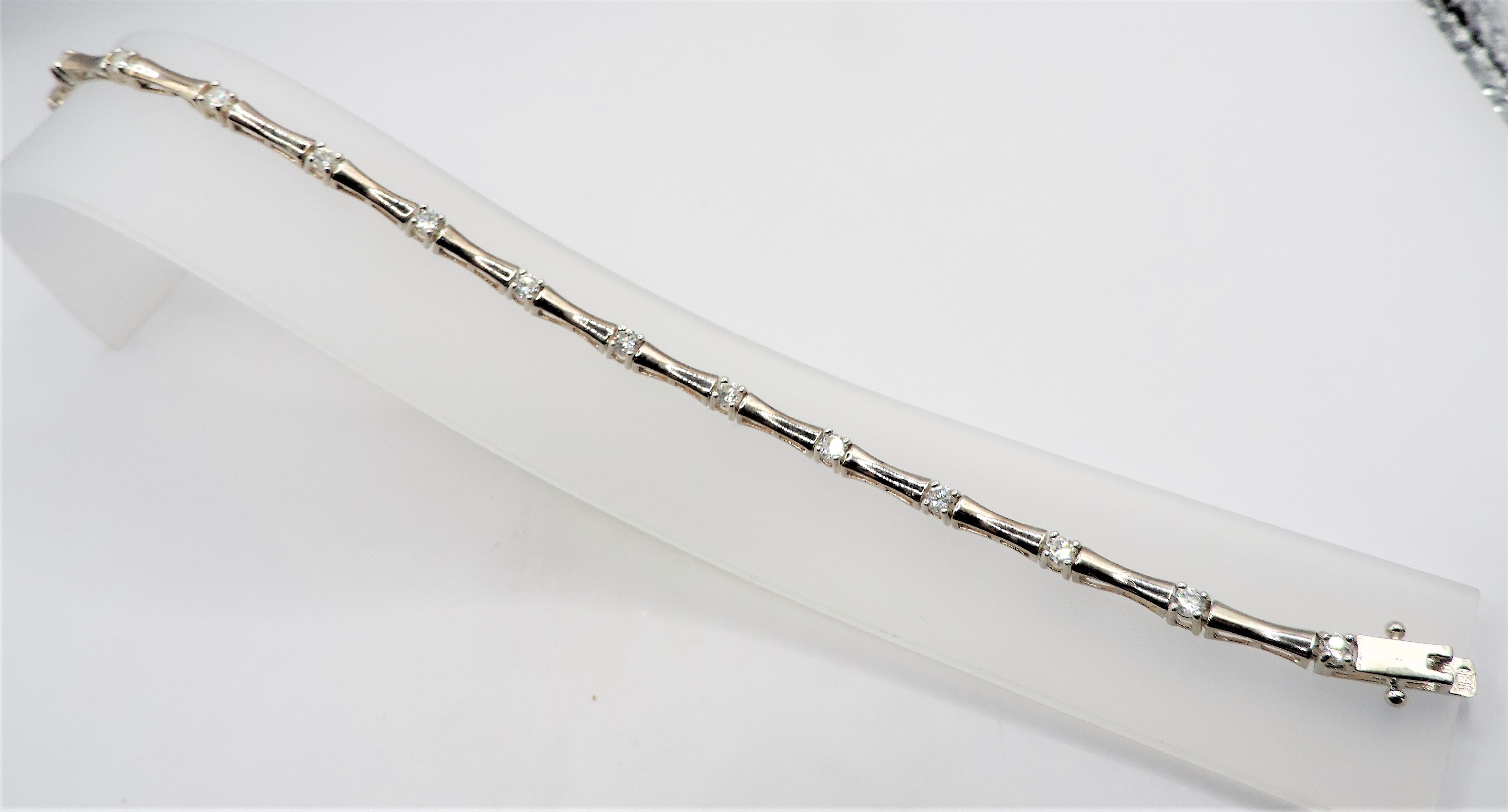 Sterling Silver White Sapphire Bracelet with Gift Box - Image 2 of 3