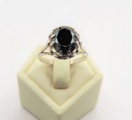 Sterling Silver Black Spinel Gemstone Ring