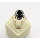 Sterling Silver Black Spinel Gemstone Ring