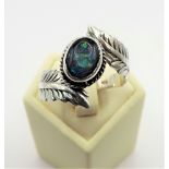 Sterling Silver Fire Opal Ring New with Gift Pouch