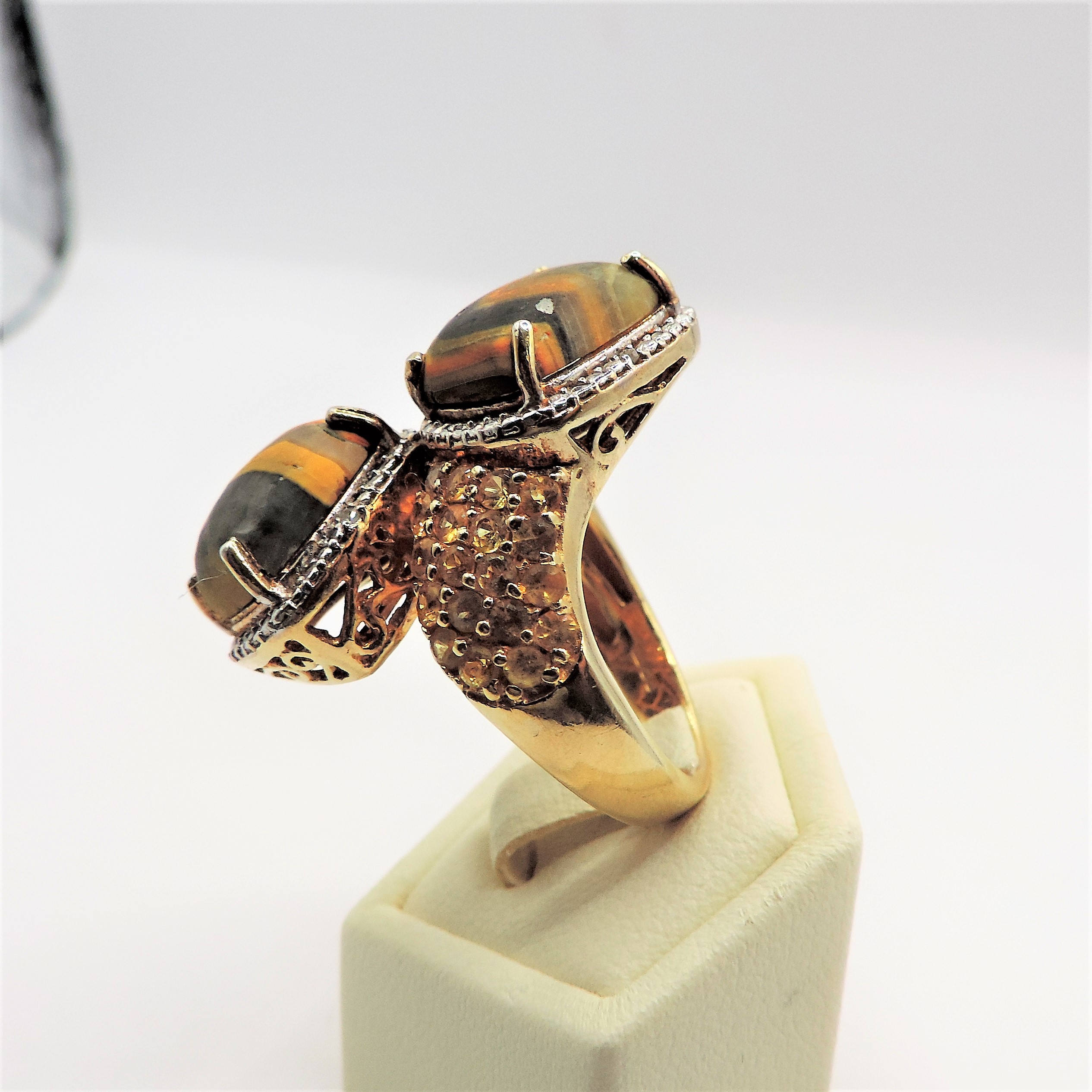 Sterling Silver 8CT Bumble Bee Jasper & Citrine Ring New with Gift Pouch - Image 5 of 7