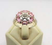 Sterling Silver Pink Topaz Ring New with Gift Pouch