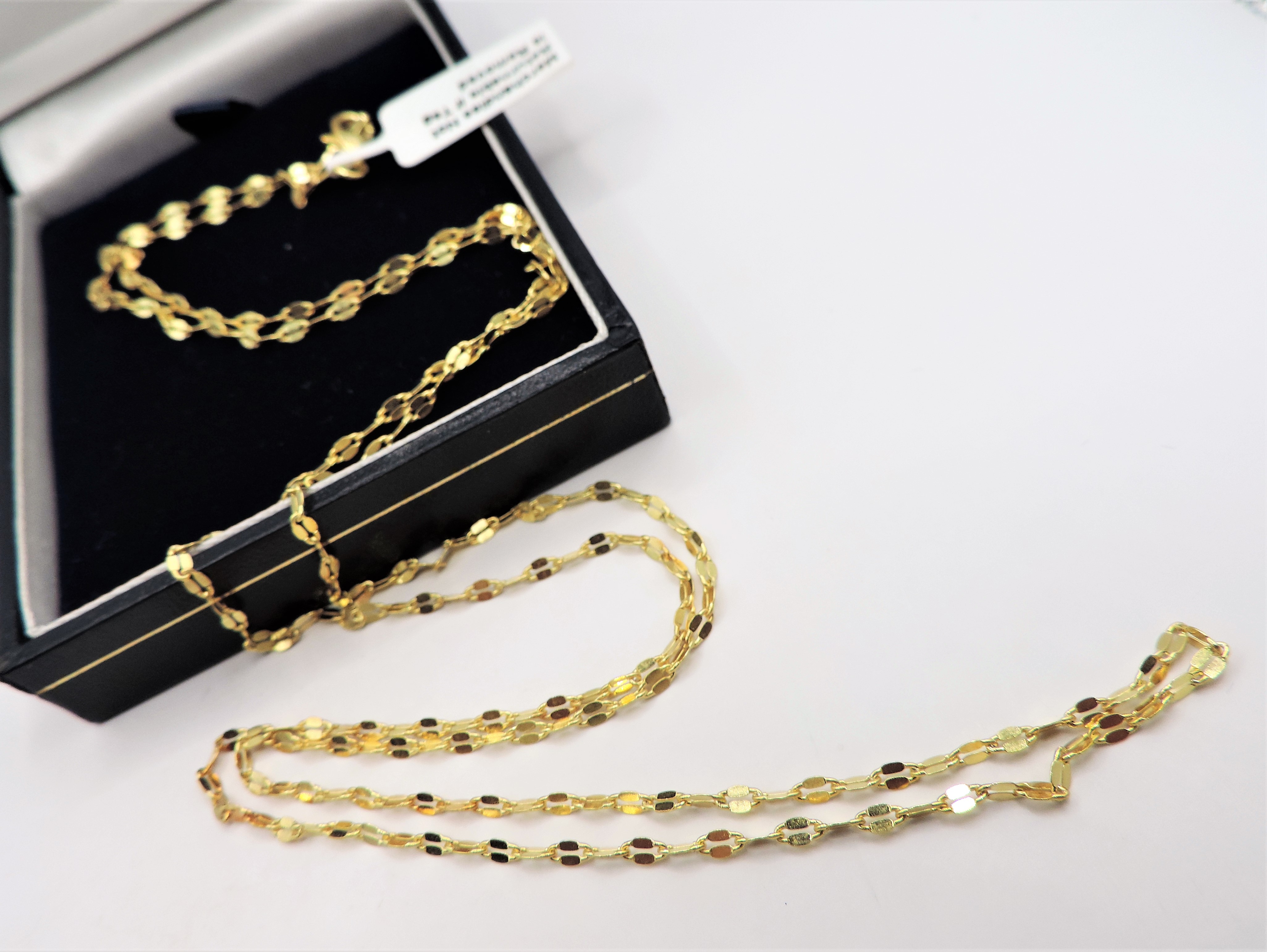 30 inch 14k Gold on Sterling Silver Chain Necklace Made in Italy 'New' with Gift Pouch - Image 2 of 4