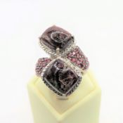 Sterling Silver 8CT Ruby Zoisite & Sapphire Ring New with Gift Pouch