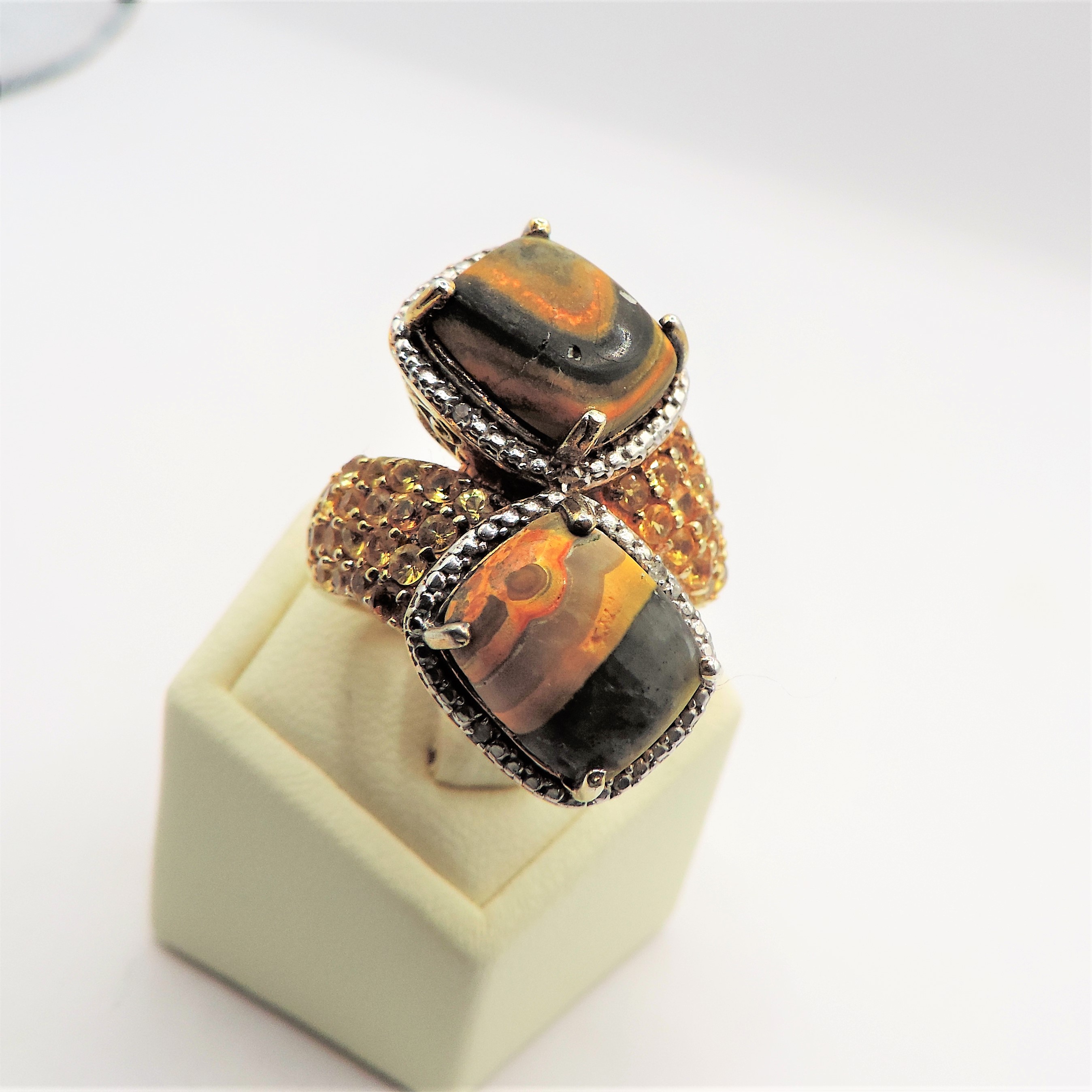 Sterling Silver 8CT Bumble Bee Jasper & Citrine Ring New with Gift Pouch - Image 4 of 7