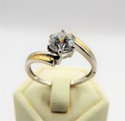 Gold Sterling Silver 2.2ct Swarovski Zirconia Solitaire Ring New with Gift Pouch